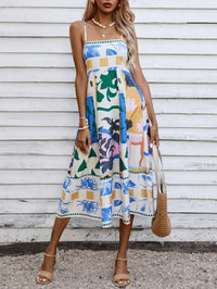 Rosalind | Women's Square Neck Boho Midi Dress