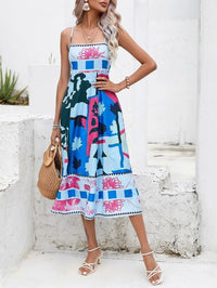 Rosalind | Women's Square Neck Boho Midi Dress