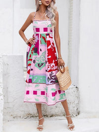 Rosalind | Women's Square Neck Boho Midi Dress