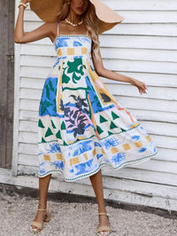 Rosalind | Women's Square Neck Boho Midi Dress