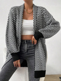 Rosamund | Women's Long Sleeve Knit Modern Cardigan in Black