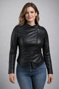 Rosamunde | Women's Oversized Leather Jacket in Black