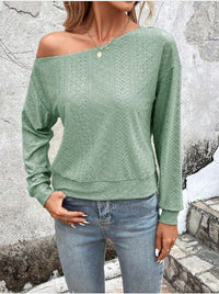 Rosanna | Women's Asymmetric Sweatshirt in Peacock Green