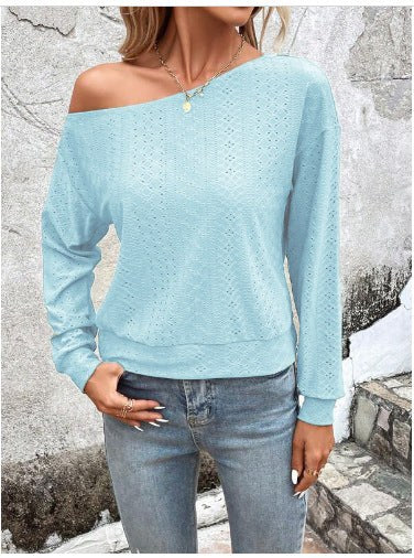Rosanna | Women's Asymmetric Sweatshirt in Sky Blue