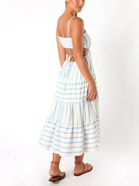 Rosannah | Women's Striped Open Back Midi Sundress