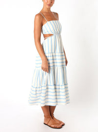 Rosannah | Women's Striped Open Back Midi Sundress
