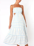 Rosannah | Women's Striped Open Back Midi Sundress – Midi Dress