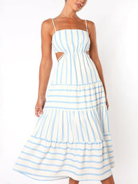 Rosannah | Women's Striped Open Back Midi Sundress