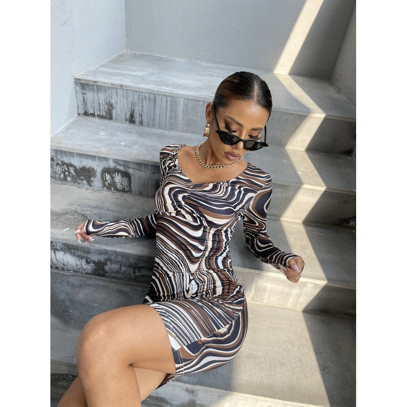 Roselinde | Women's Bodycon Dress in Brown