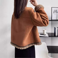 Rosetta | Women's Cozy Leather Jacket in Brown