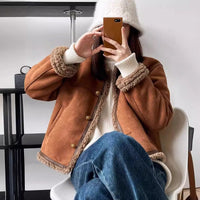 Rosetta | Women's Cozy Leather Jacket in Brown