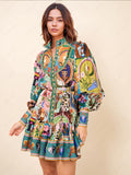 Rosina | Women's Long Sleeve Boho Mini Dress
