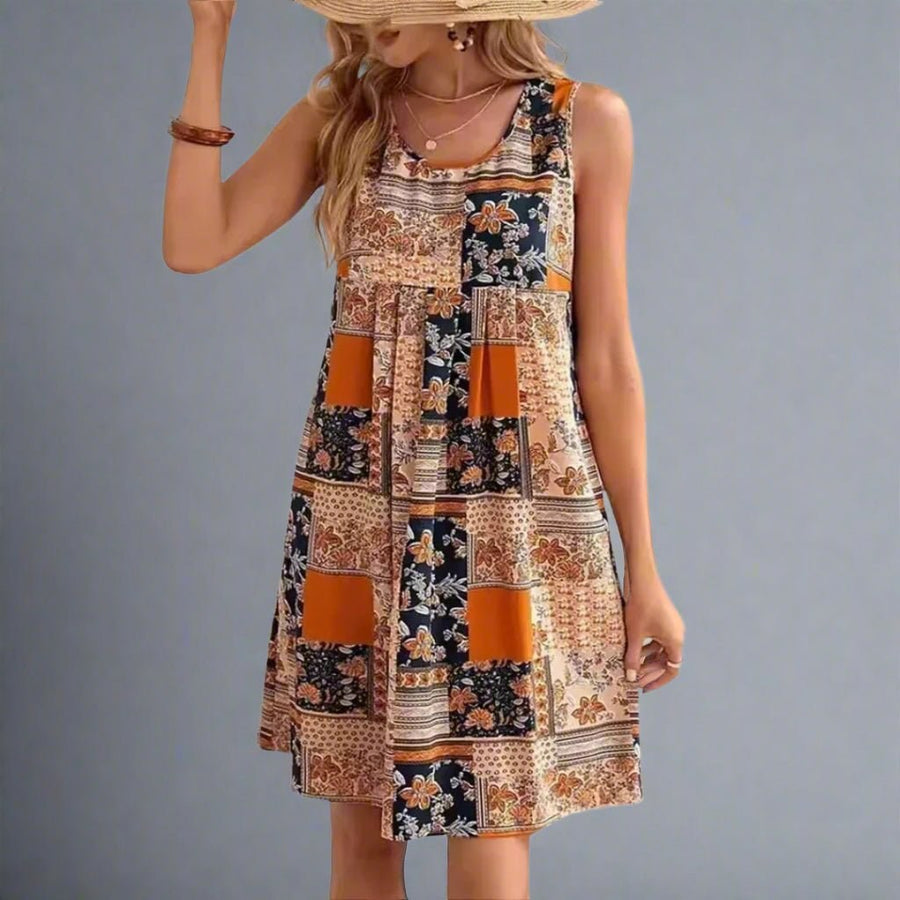 Ruby | Women's Sleeveless Printed Boho Mini Dress