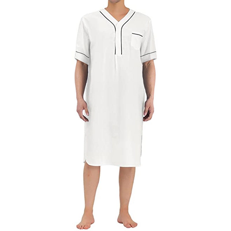 Ruby | Women's Button-Front Stand Collar Short Sleeve Modern Dress