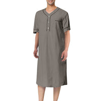 Ruby | Women's Button-Front Stand Collar Short Sleeve Modern Dress