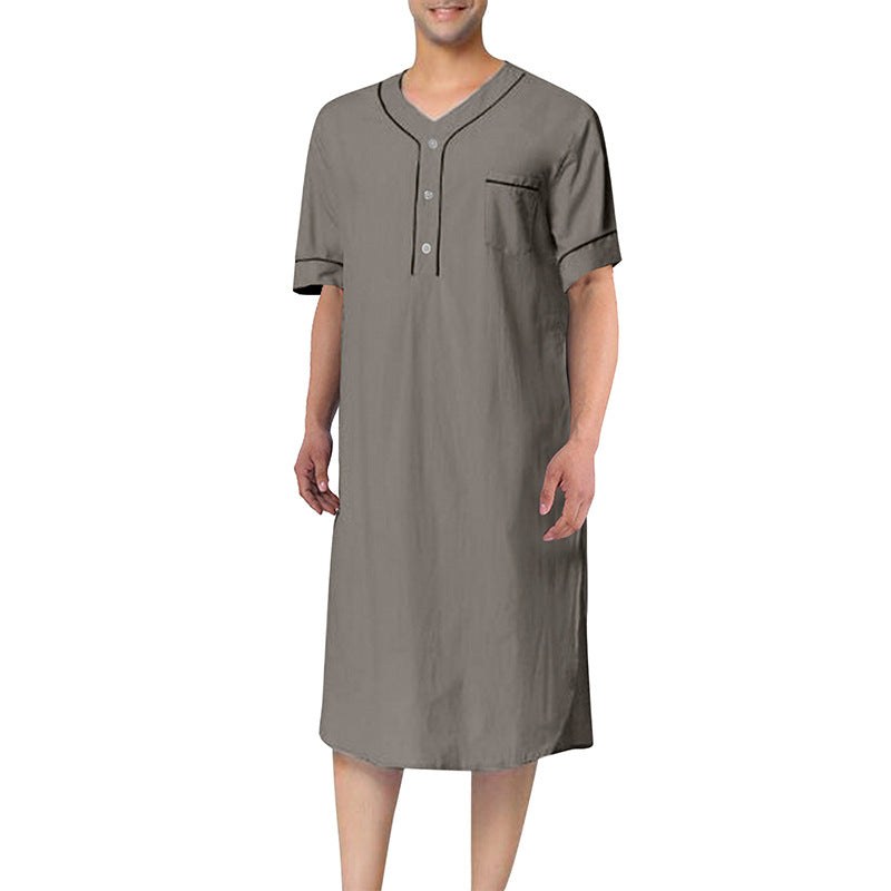 Ruby | Women's Button-Front Stand Collar Short Sleeve Modern Dress
