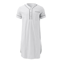 Ruby | Women's Button-Front Stand Collar Short Sleeve Modern Dress in White