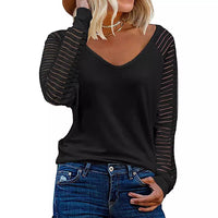 Ruby | Women's V-Neck Long Sleeve Shirt in Black