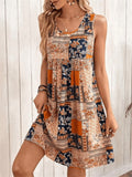 Ruby | Women's Sleeveless Printed Boho Mini Dress