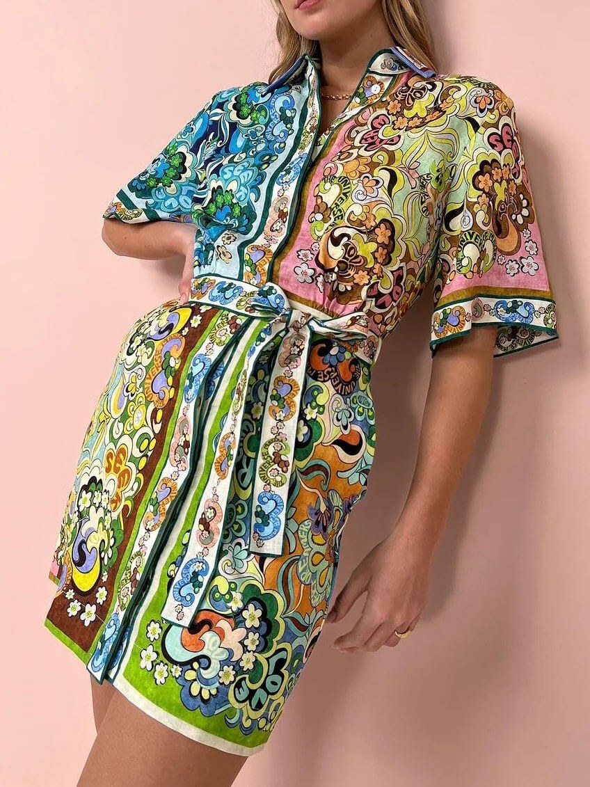 Rufina | Women's Tiered Boho Mini Dress