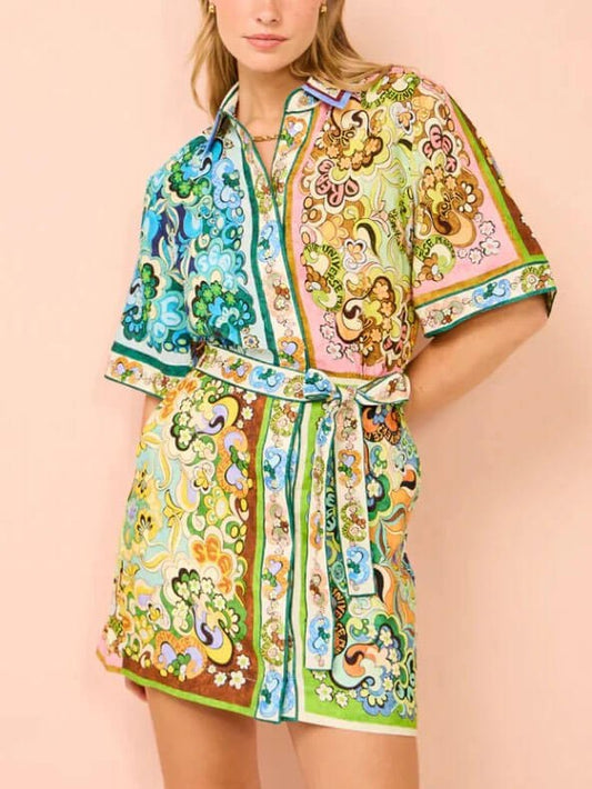 Rufina | Women's Tiered Boho Mini Dress