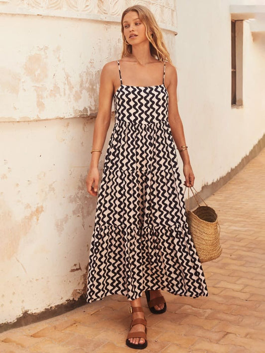 Rumer | Women's Midi Boho Sundress in Black