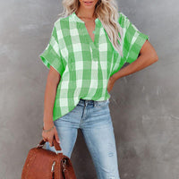 Runa | Women's Short Sleeve Blouse in Green