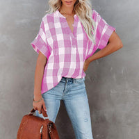 Runa | Women's Short Sleeve Blouse in Pink