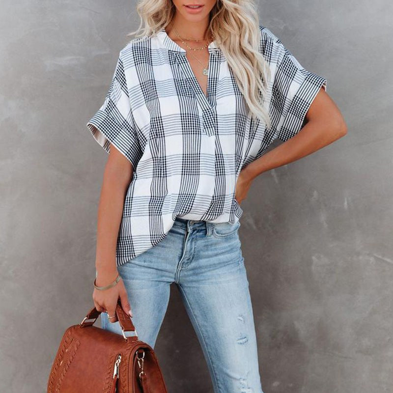 Runa | Women's Short Sleeve Blouse in White