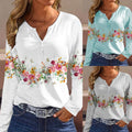 Sabina | Women's Button Detail Long Sleeve Floral Top