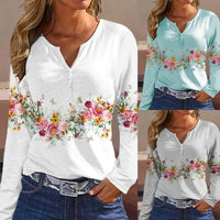 Sabina | Women's Button Detail Long Sleeve Floral Top