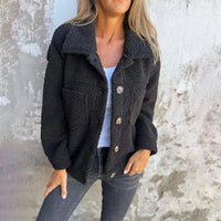 Sabina | Women's Collared Neckline Cardigan in Black