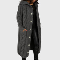 Sable | Women's Longline Length Cardigan in Dark Gray