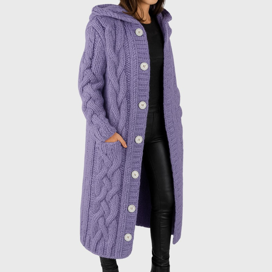 Sable | Women's Longline Length Cardigan in Lilac