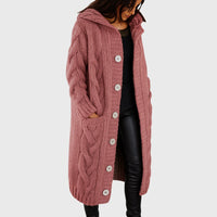 Sable | Women's Longline Length Cardigan in Pink