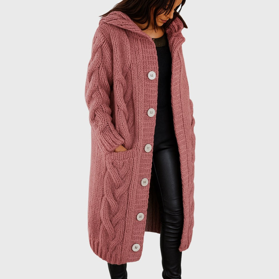 Sable | Women's Longline Length Cardigan in Pink