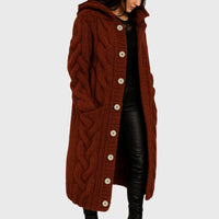 Sable | Women's Longline Length Cardigan in Red