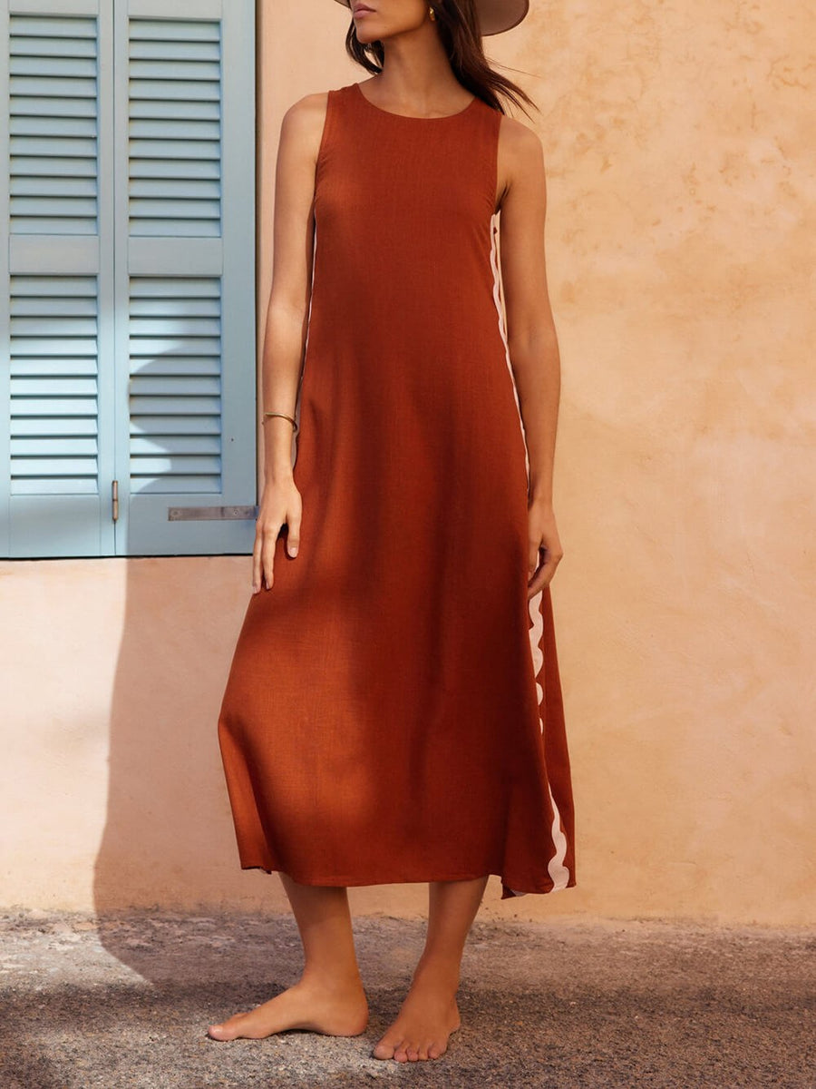 Sabrina | Women's Striped Side Slit Midi Sundress