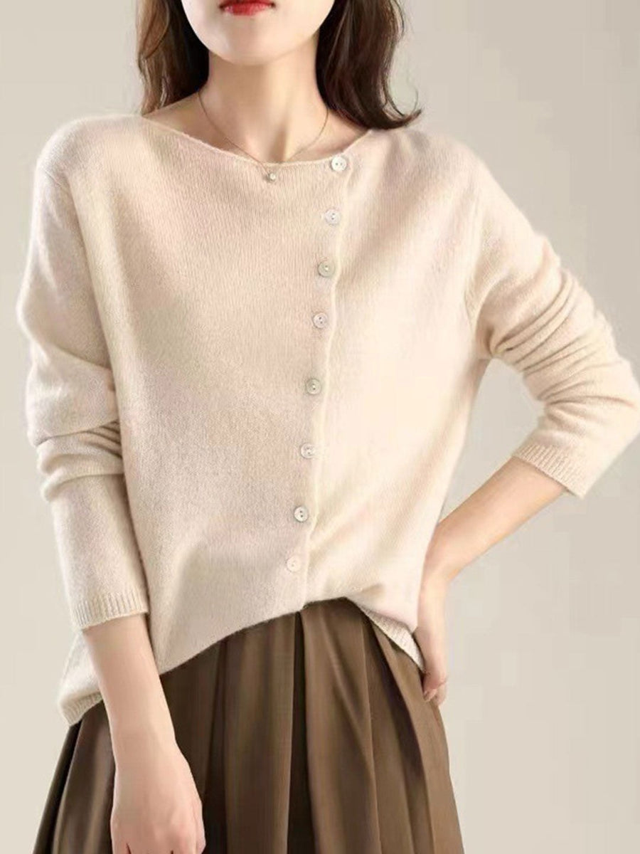 Sadie | Women's V-Neck Button Closure Cardigan in Apricot