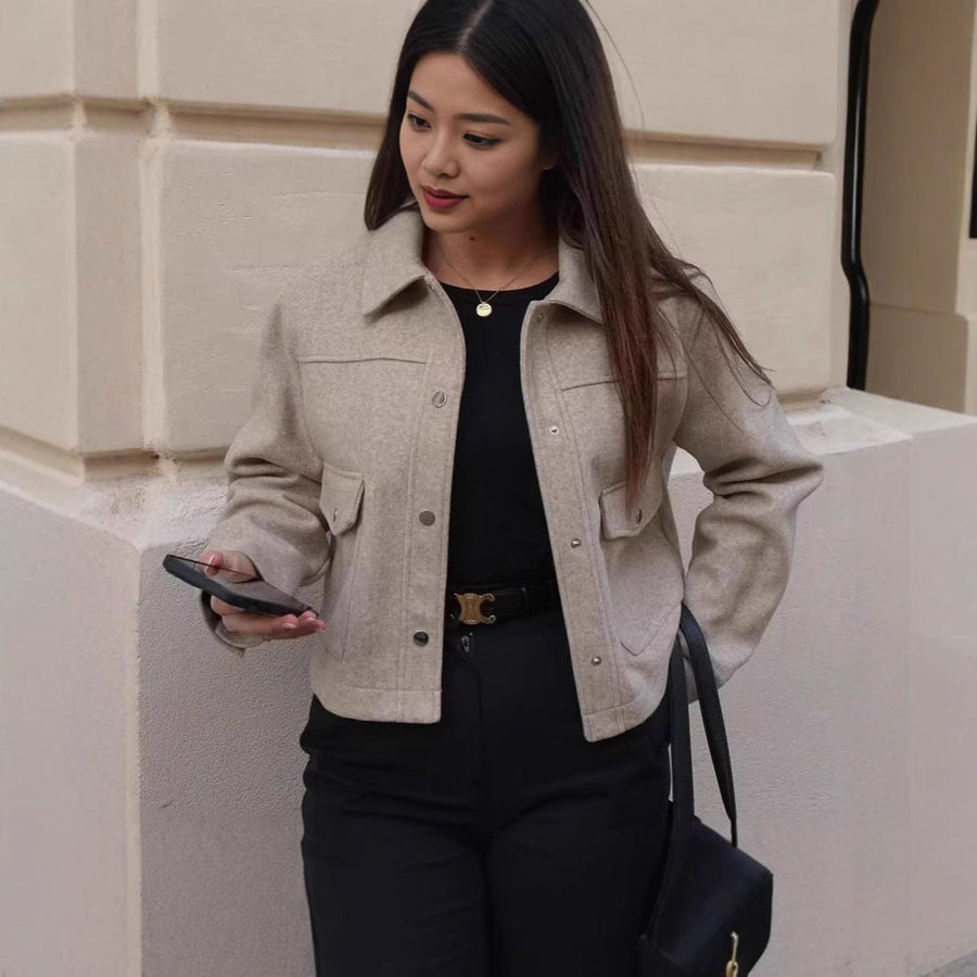 Sadie | Women's Pockets Jacket in Beige