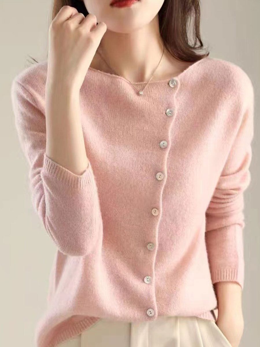 Sadie | Women's V-Neck Button Closure Cardigan in Pink