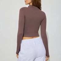 Saffron | Women's Zip Stand Collar Top