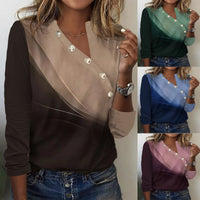 Saffron | Women's Button Detail Long Sleeve Modern Top