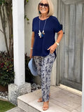 Samira | Women's Matching Outfit With Patterned Bottom Coastal Set