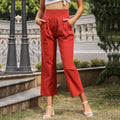 Sandrina | Women's High Waist Pockets Elegant Dress Pants