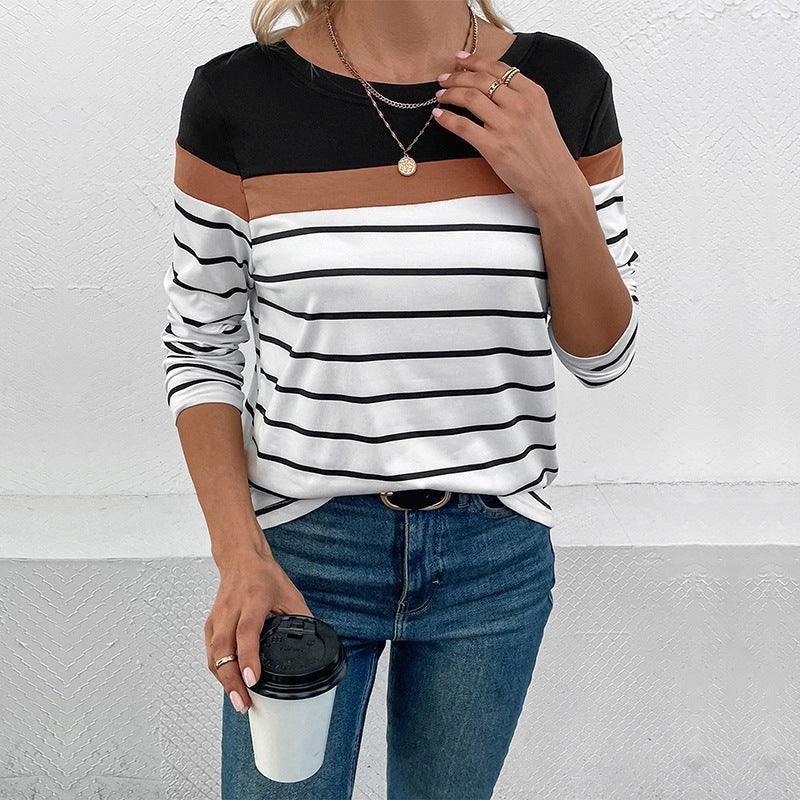 Sandrine | Women's Striped Long Sleeve Fashionable Top