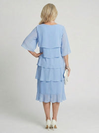 Sanne | Women's Tiered Flutter Sleeve Midi Sundress