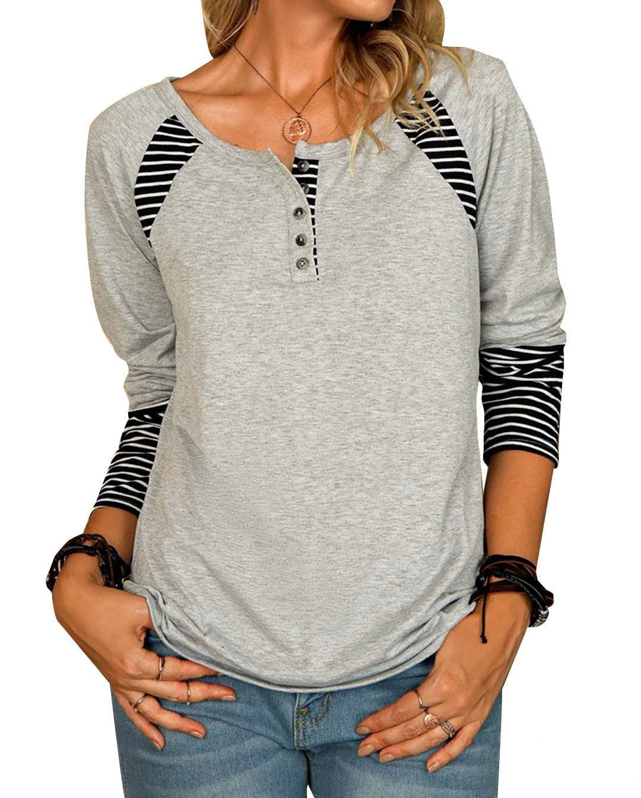 Sanne | Women's Long Sleeve Top in Gray