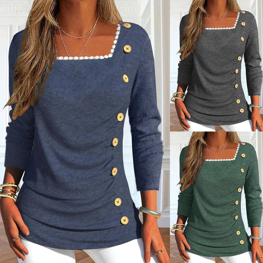 Saoirse | Women's Button Detail Long Sleeve Top