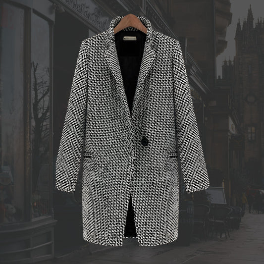 Saoirse | Women's Tailored Lapel Design Coat in Gray